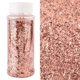 Конфетти фольга Шестиугольники, Розовое Золото, Металлик, 0,1 см, 90 г.