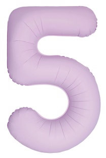 Шар (40''/102 см) Цифра, 5 Slim, Светло-розовый, Матовый, 1 шт. в уп.