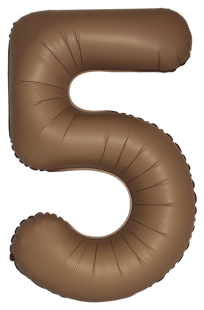 Шар (40''/102 см) Цифра, 5 Slim, Шоколад, Матовый, 1 шт.