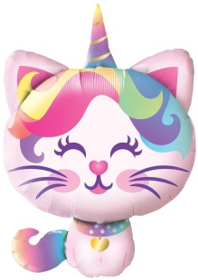 Шар (32''/81 см) Фигура, Котенок Единорог, 1 шт.