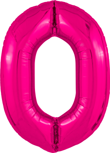 Шар (40''/102 см) Цифра, 0 Slim, Фуксия, 1 шт. в уп.