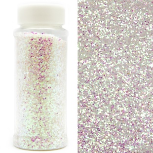 Конфетти фольга Шестиугольники, Белый, Голография, 0,1 см, 90 г.