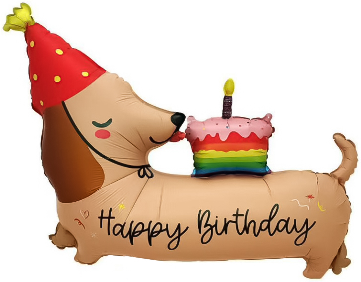 Шар (37''/94 см) Фигура, Таксик с кексиком, 1 шт.