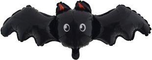 Шар (34''/86 см) Фигура, Летучая мышь (надув воздухом), Черный, 1 шт.