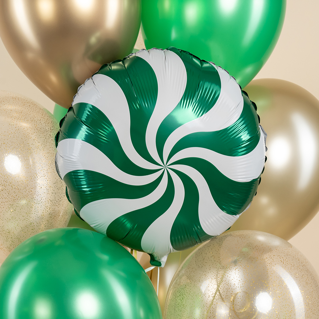 Шар (18''/46 см) Круг, Леденец, Зеленый, 1 шт.