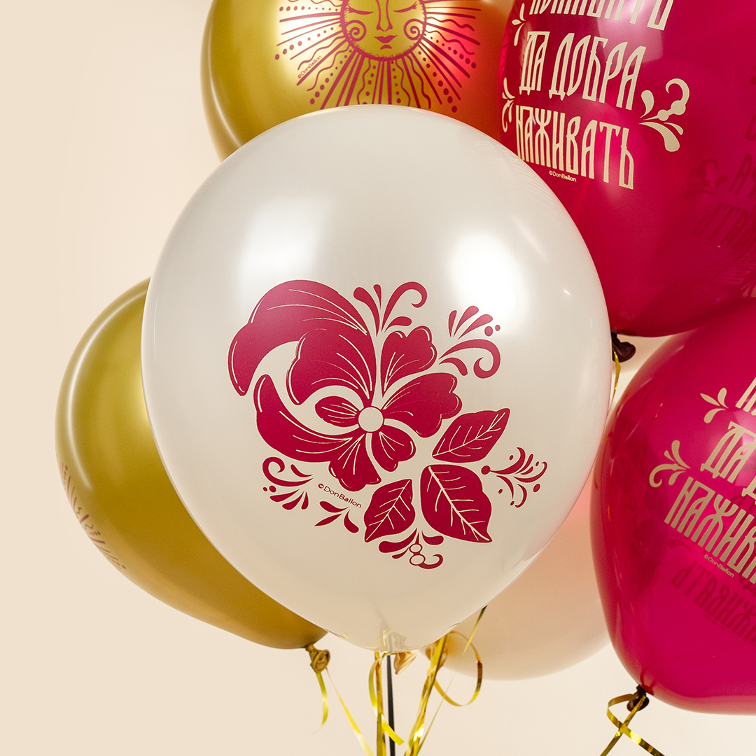 Шар (12''/30 см) Княжна Царевна, Ассорти, хром, 2 ст, 25 шт.