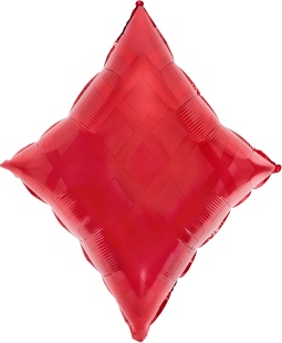 Шар (27''/69 см) Фигура, Покер, Карточная масть: Бубны, Красный, 1 шт. в уп.