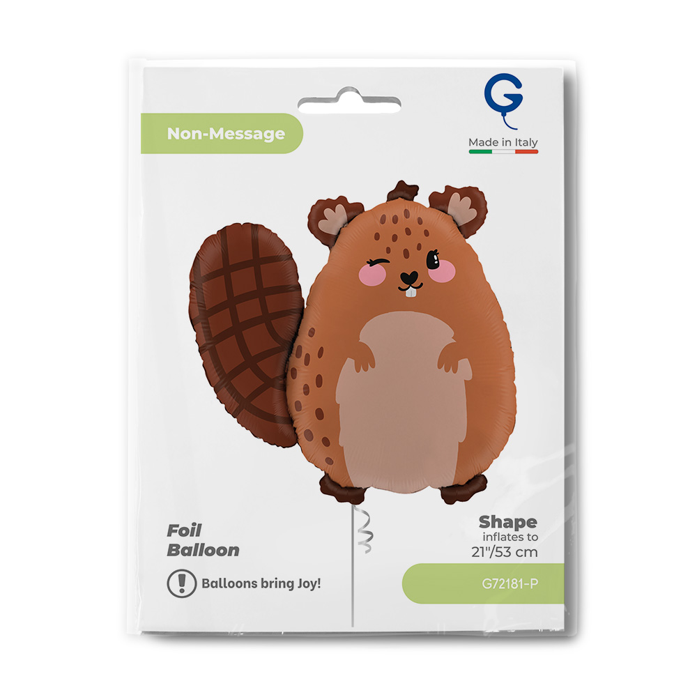 Шар (21''/53 см) Фигура, Милый Бобр, 1 шт. в уп.