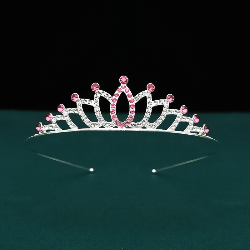 Корона для принцессы, металл, Серебро/Розовый, 1 шт. 