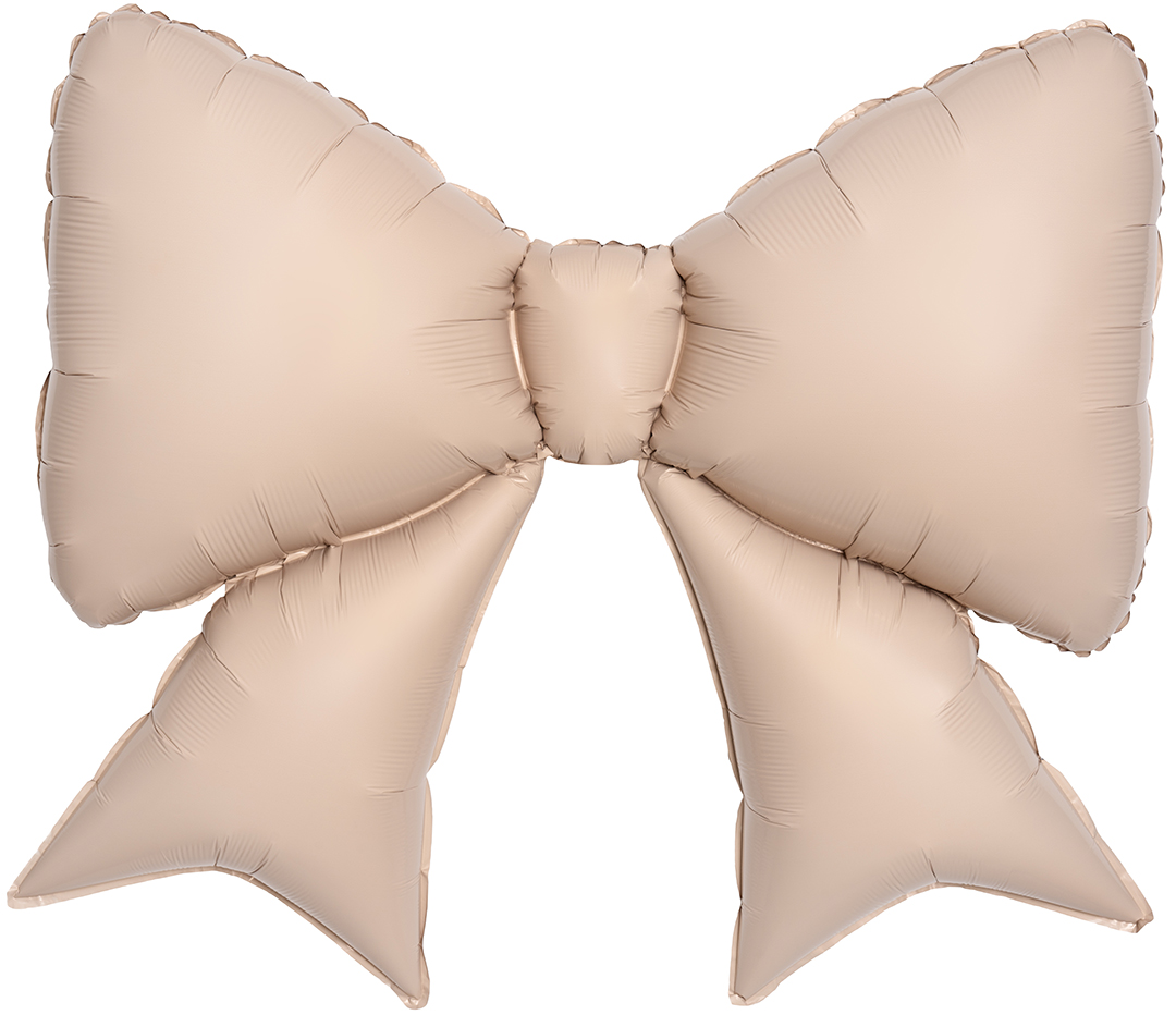 Шар (39''/99 см) Фигура, Бант, Кремовый, 1 шт. в уп.