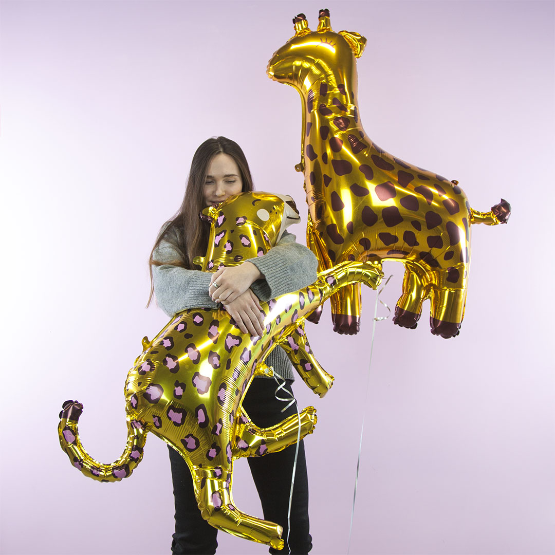 Шар (46''/117 см) Фигура, Леопард, Золото, 1 шт.