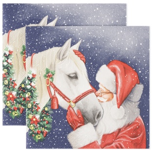 Сервировочные салфетки, Дед Мороз и Верный друг, 33*33 см, 20 шт.