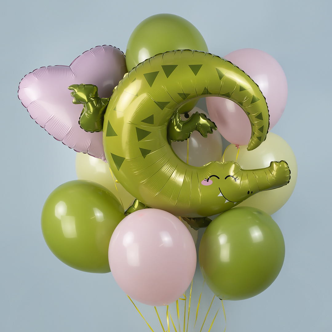 Шар (35''/89 см) Фигура, Крокодил Аллигатор, 1 шт.
