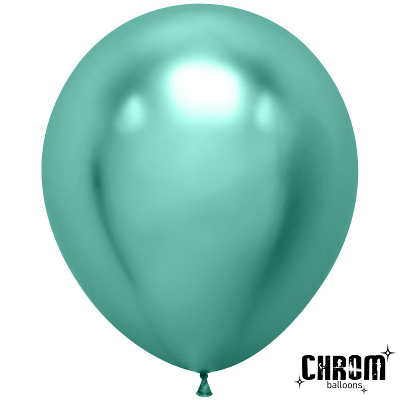 Шар (18''/46 см), Зеленый, хром, 10 шт.