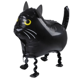 Шар 3D (24''/61 см) Ходячая Фигура, Кот, Черный, 1 шт.