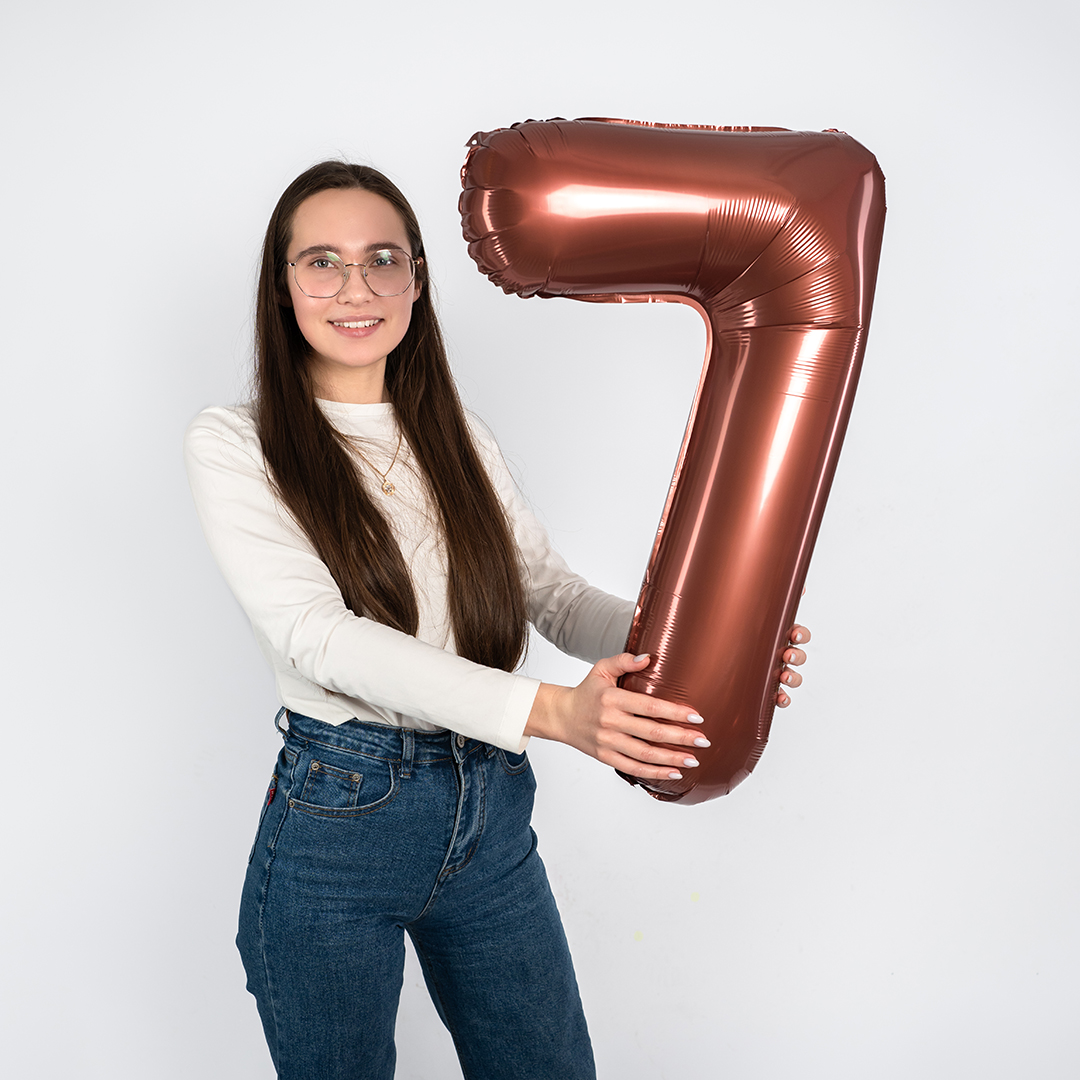 Шар (32''/81 см) Цифра, 7, Шоколадный, 1 шт. в уп.