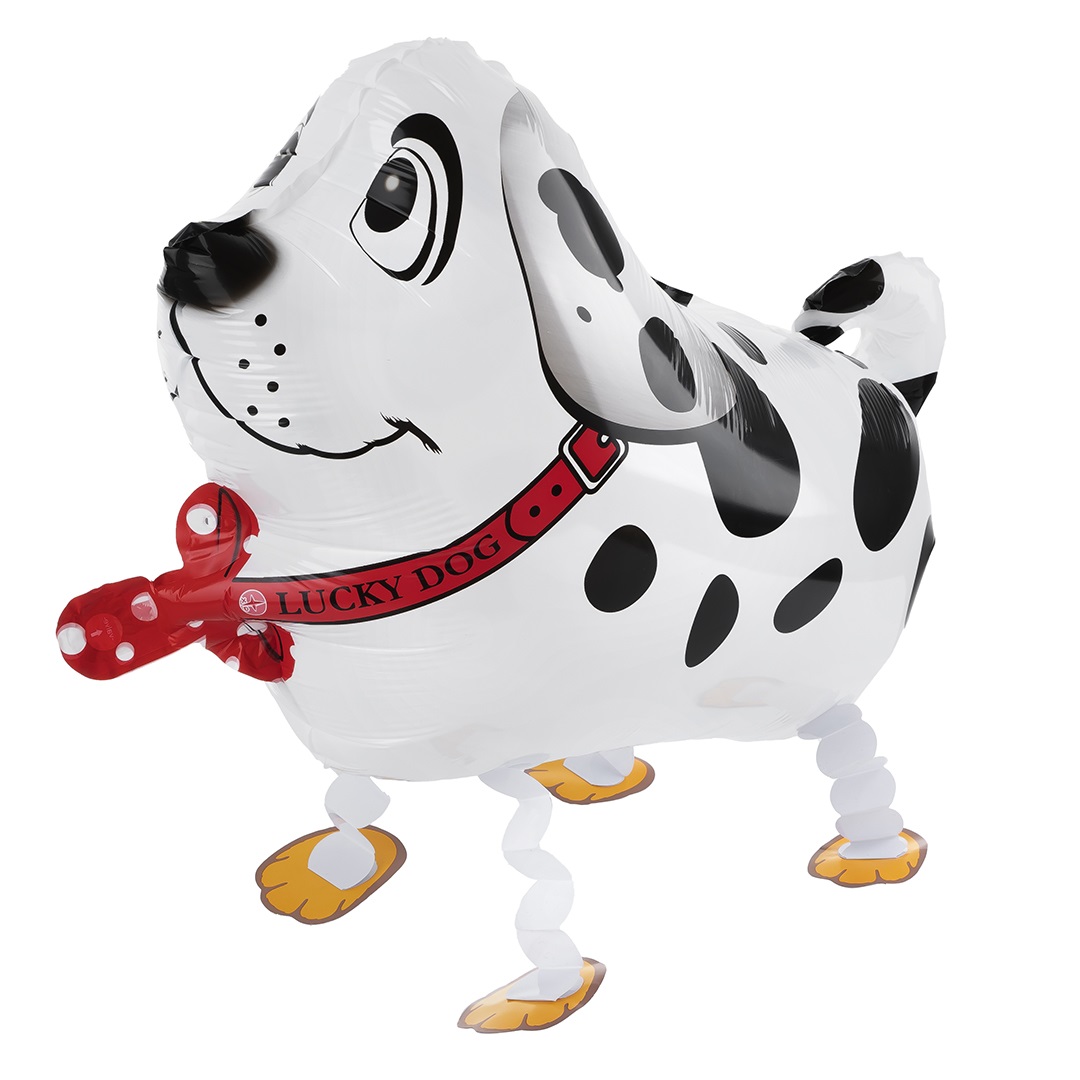 Шар 3D (24''/61 см) Ходячая Фигура, Собака Далматинец, Белый, 1 шт.