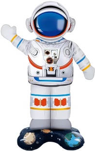 Шар 3D (35''/89 см) Фигура на подставке, Космонавт, 1 шт. в уп.