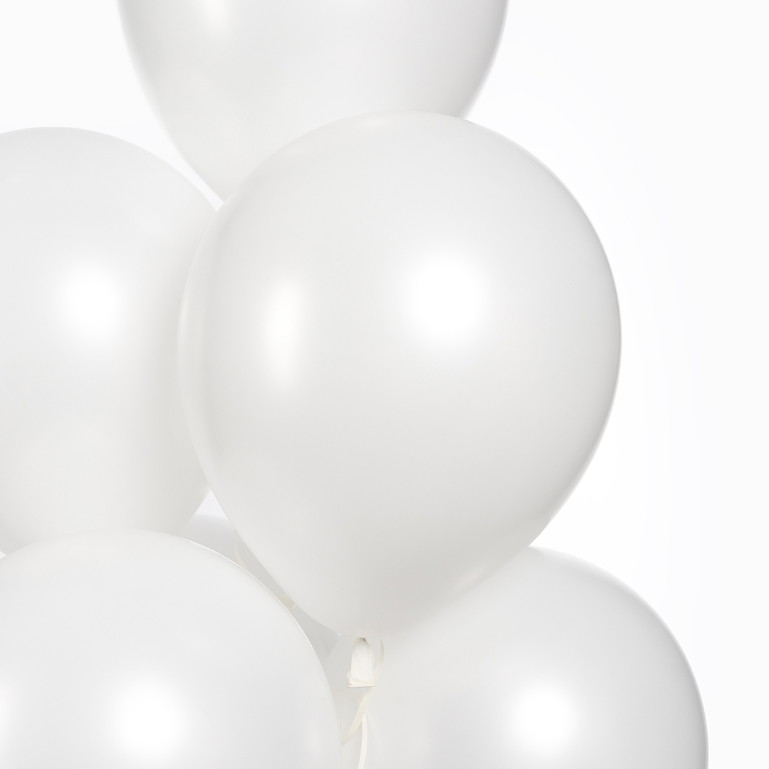 Шар (12''/30 см), Белый, лайт, пастель, 100 шт.
