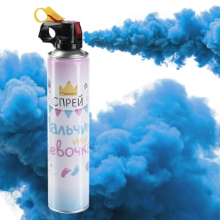 Спрей краска Холи для Гендер Пати, 22-24 сек, в коробке, Голубой, 450 г. 