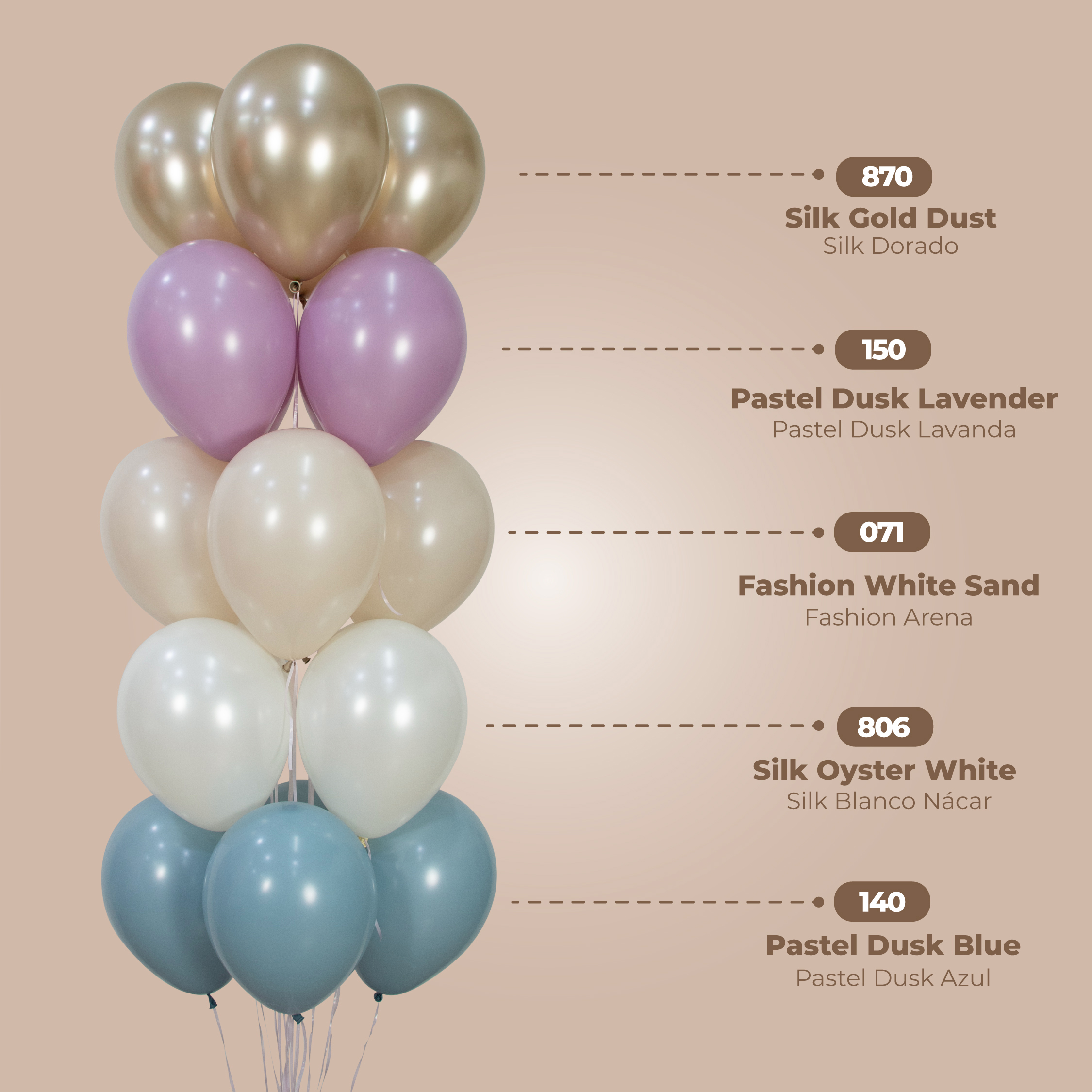 Шар (12''/30 см), Белый песок (071), пастель ретро, 50 шт.