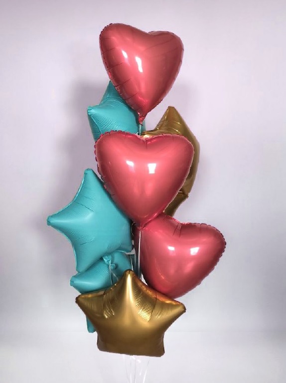 Шар (19''/48 см) Сердце, Кармин, 1 шт.