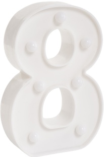Световая фигура Цифра, 8, 16 см. Белый, 1 шт.