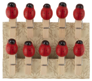 Декоративные прищепки, Божьи коровки, 3,5 см. Красный, 10 шт.