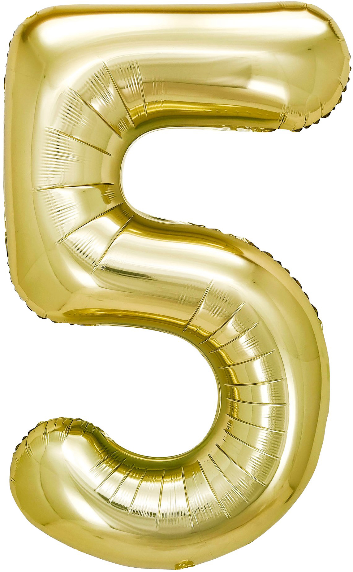 Шар (40''/102 см) Цифра, 5, Белое золото, Металлик, 1 шт. в уп.