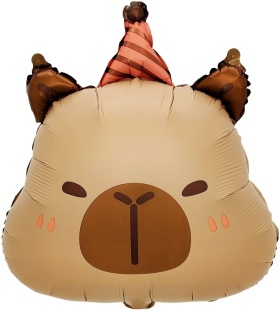 Шар (24''/61 см) Фигура, Капибара в колпачке, 1 шт.