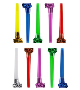Карнавальные язычки гудки, Шумчики, Ассорти, 11 см, 10 шт. в упак. 