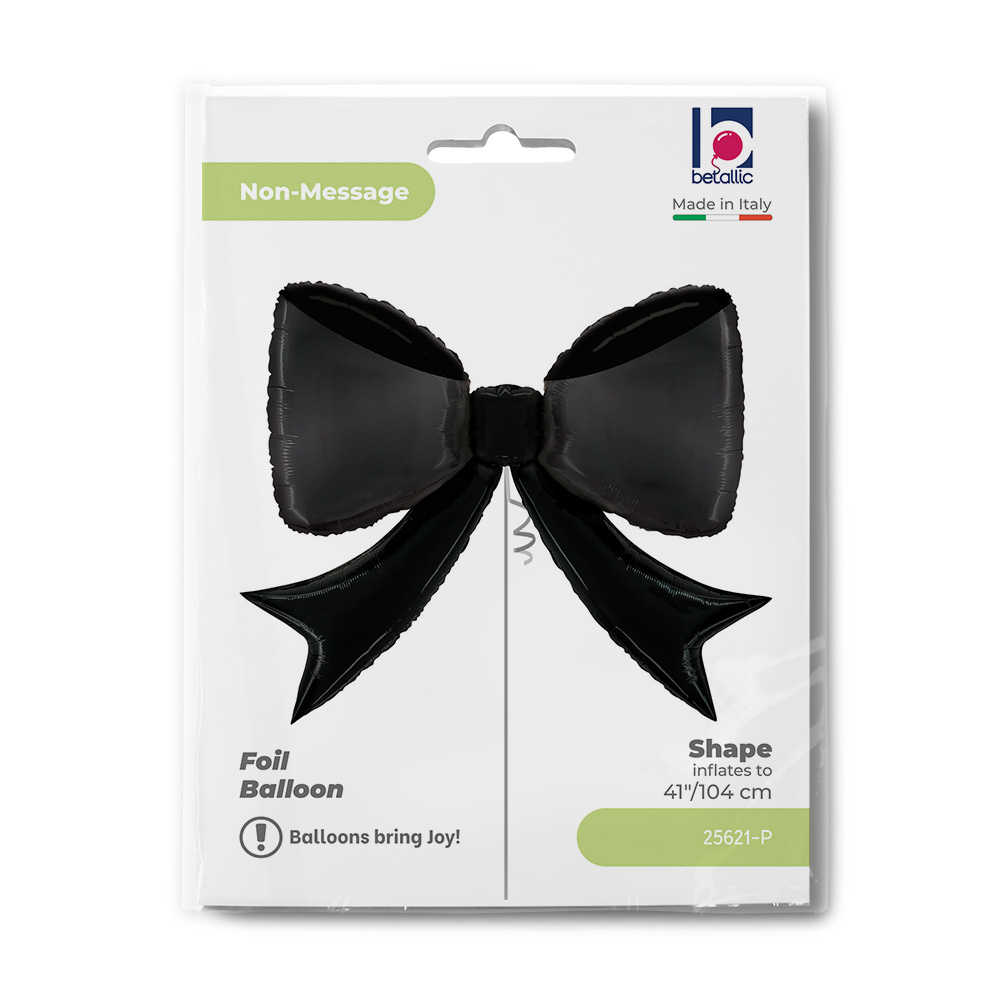 Шар (41''/104 см) Фигура, Бант, Черный, 1 шт. в уп.