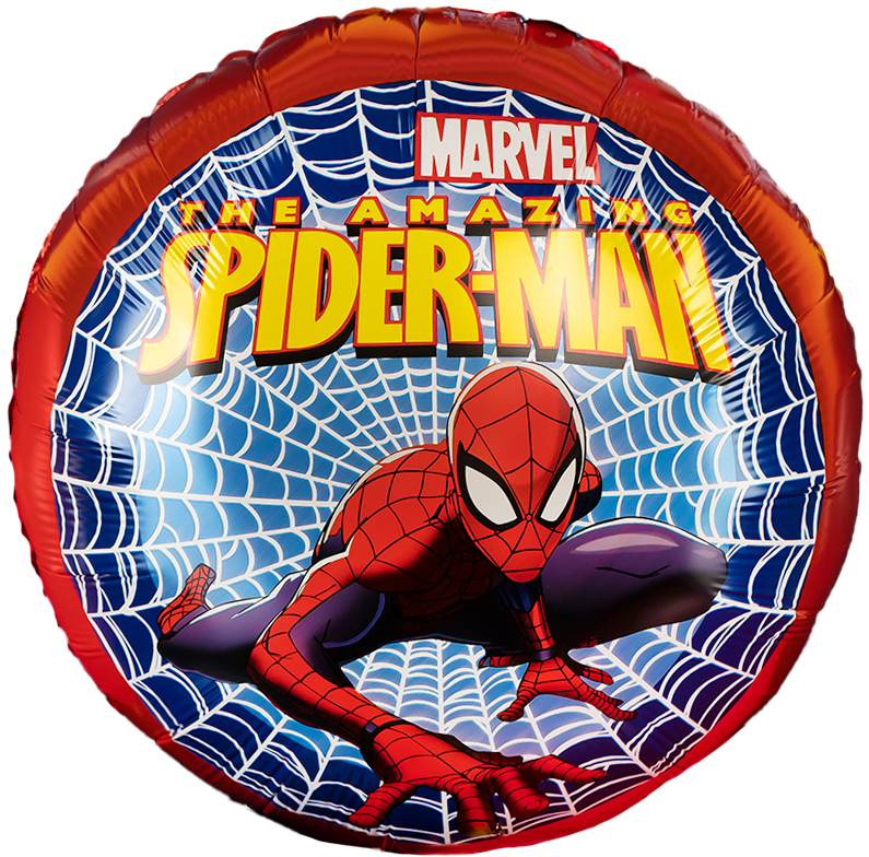 Шар (18''/46 см) Круг, Человек Паук, Дизайн №1, 1 шт. в уп.