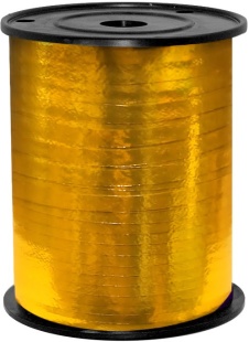 Лента полипропиленовая (0,5 см*250 м) Золото, Металлик, 1 шт.