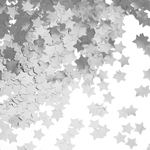 Конфетти фольга Звезда, Серебро, Хром, 1,5 см, 50 г.