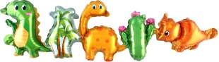 Шар Гирлянда (40''/102 см) Фигура, Динозаврики, 2 шт. в уп.