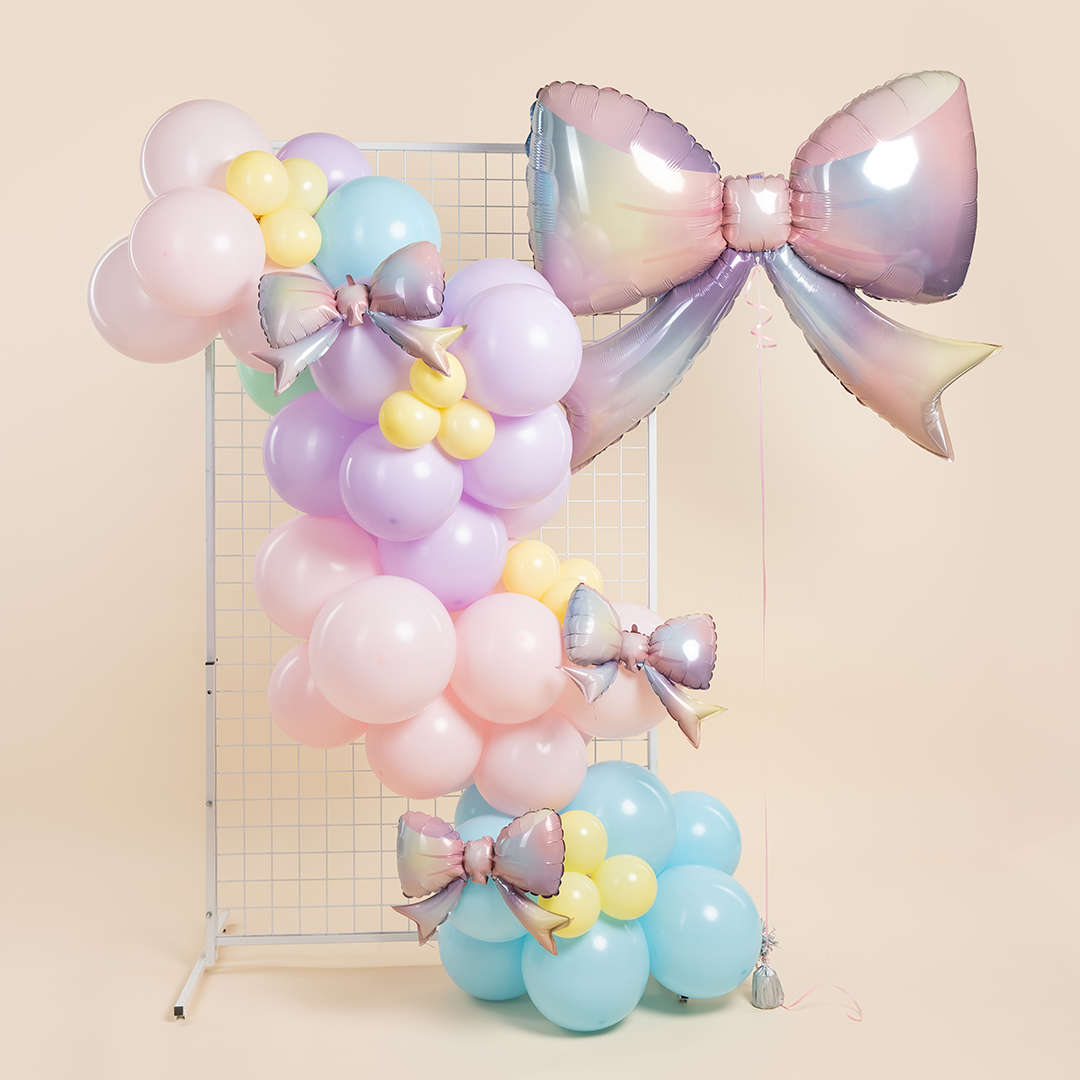 Шар (14''/36 см) Мини-фигура, Бант, Градиент, 1 шт.