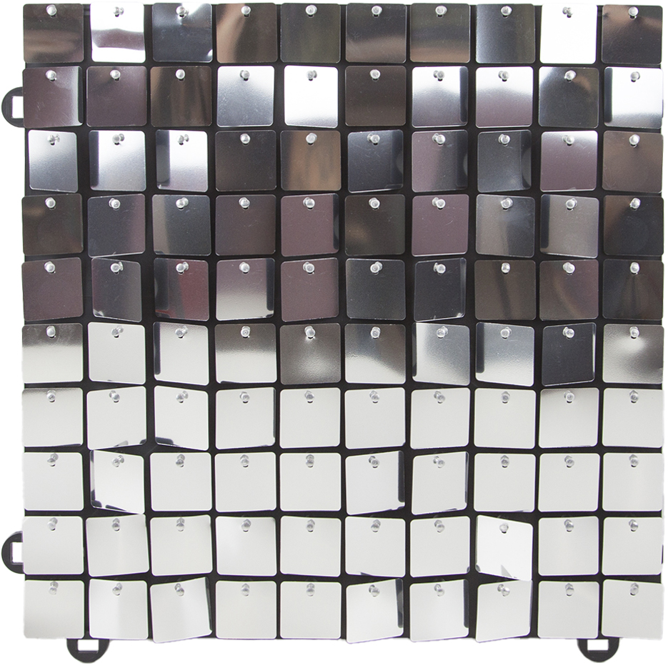 Декоративная панель Пайетки, 30*30 см. Серебро, Металлик, 1 шт.