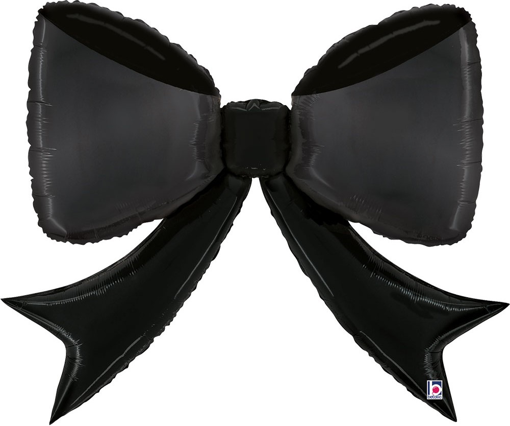 Шар (41''/104 см) Фигура, Бант, Черный, 1 шт. в уп.