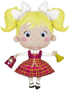 Шар (46''/117 см) Фигура, Школьница, Ученица Девочка, 1 шт. в уп.