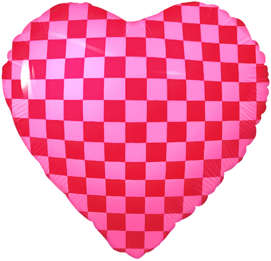 Шар (18''/46 см) Сердце, Клеточки, Фуше, 1 шт.
