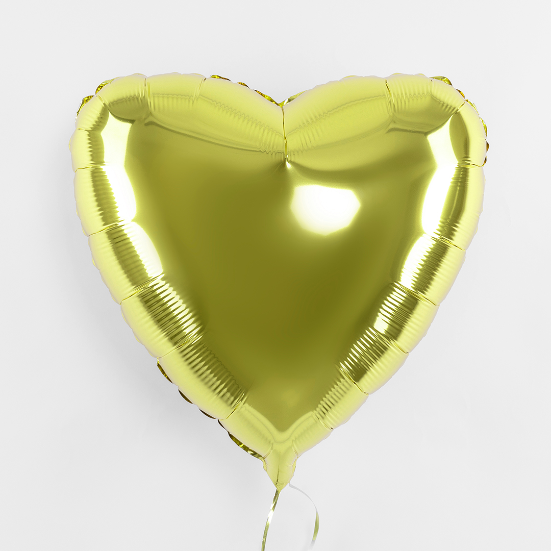 Шар (18''/46 см) Сердце, Лайм, 1 шт.