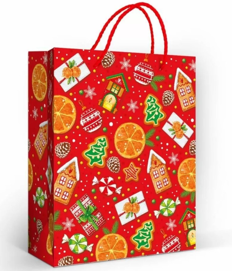 Пакет подарочный, Новогодние сладости, 22,7*18 см, 1 шт.