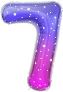 Шар (34''/86 см) Цифра, 7 Сияющий космос, Сиреневый, Градиент, 1 шт. в уп.