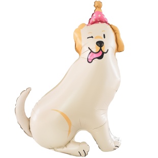 Шар 3D (38''/97 см) Лабрадор в колпачке, 1 шт. в уп.