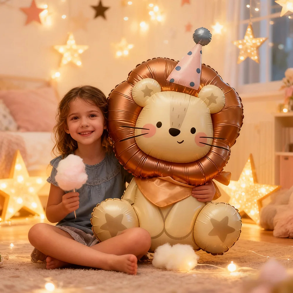 Шар (33''/84 см) Фигура, Львенок в колпачке, 1 шт.