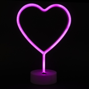 Световая фигура Сердце, на подставке, 20*10*29 см. Розовый, 1 шт.