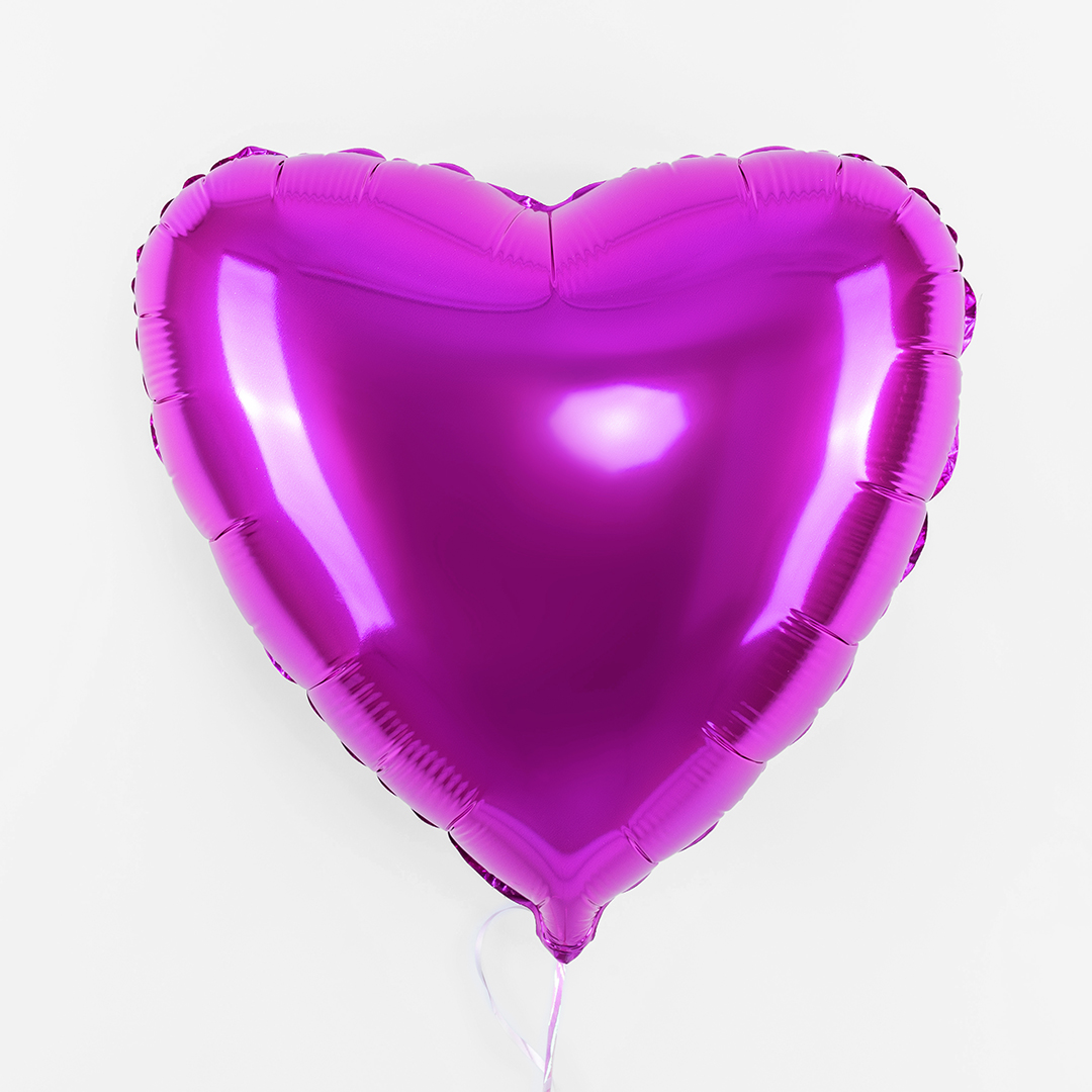 Шар (32''/81 см) Сердце, Пурпурный, 1 шт.