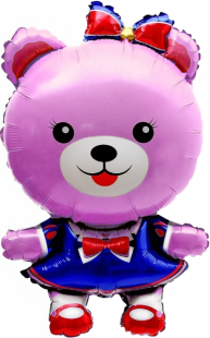 Шар (34''/86 см) Фигура, Мишка Малышка, Розовый, 1 шт.