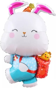 Шар (39''/99 см) Фигура, Зайка с рюкзачком, 1 шт.